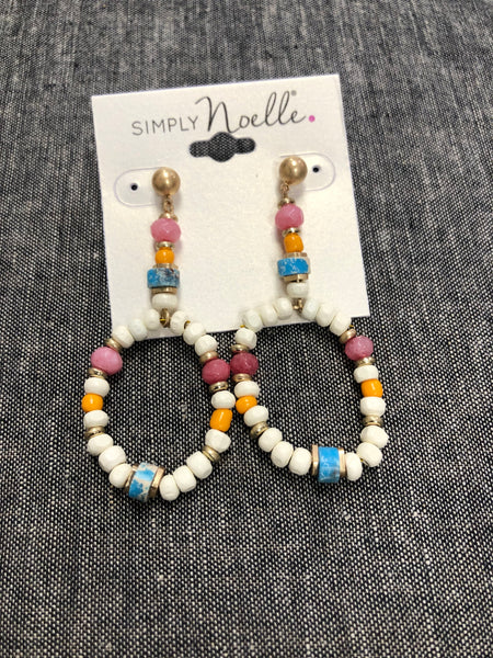 Beaded Dangle Earrings - 4 Colors