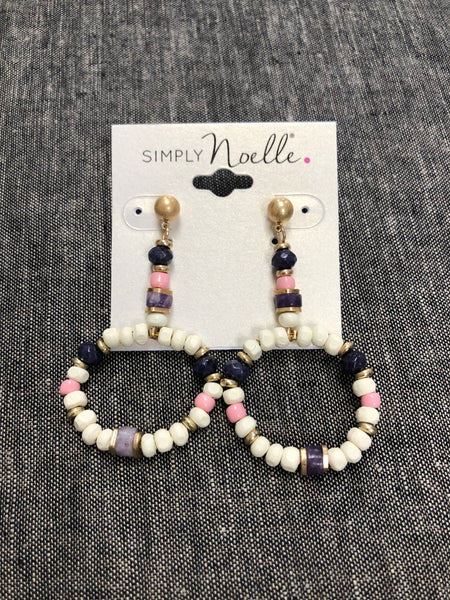 Beaded Dangle Earrings - 4 Colors