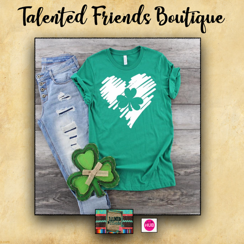 *Sale* Scribble Heart With Clover T-shirt