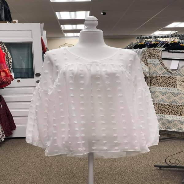 Polka Dot Pom Pom Top