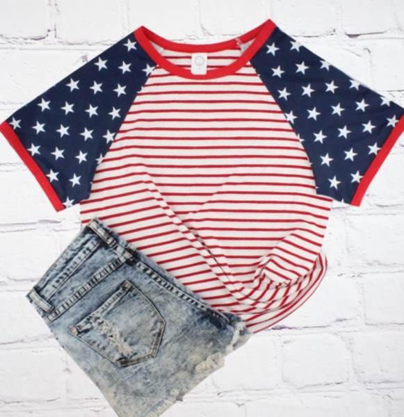 Stars and Stripes Half Sleeve Top