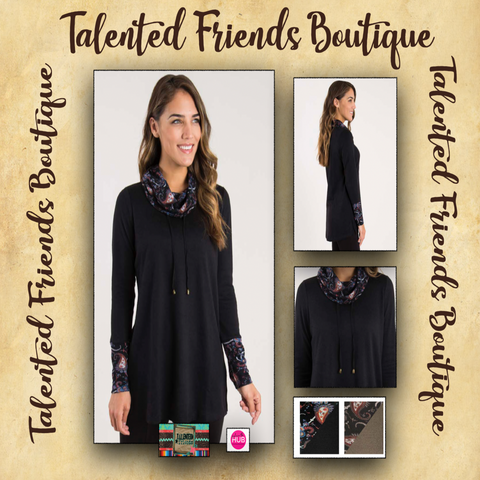 Miss Paisley Print Cowl Neck Top