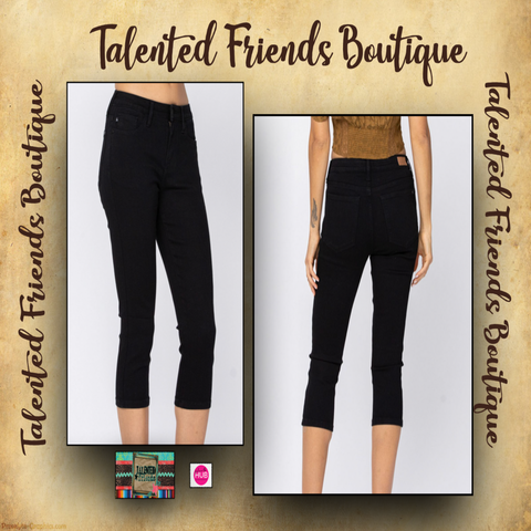 JB Black Denim Capris - Mid Rise