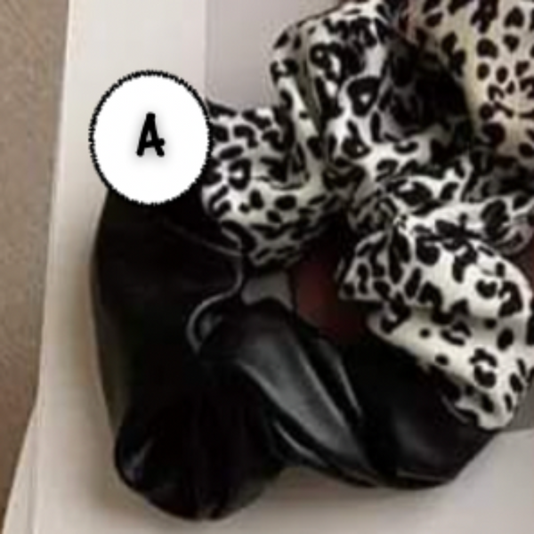 Leather Leopard Scrunches