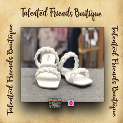 Miss Vault  Braided Sandal - White
