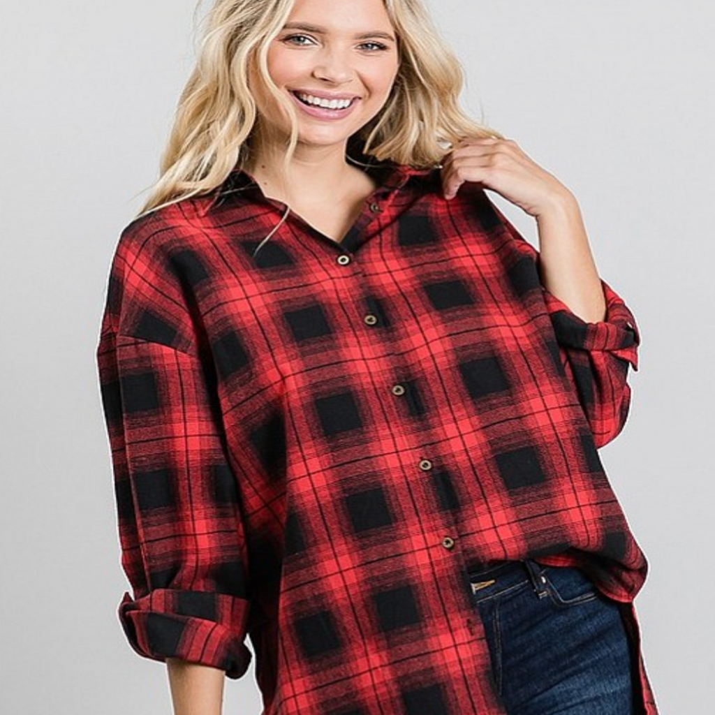 Plus Red and Black Plaid Flannel