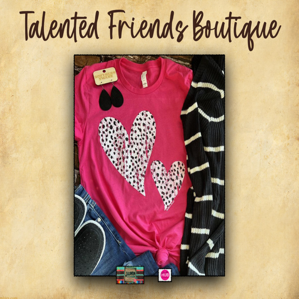 Double Heart Speckled Tee