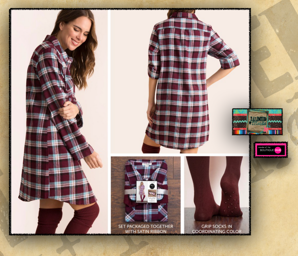 Plaid Nightshirt Set