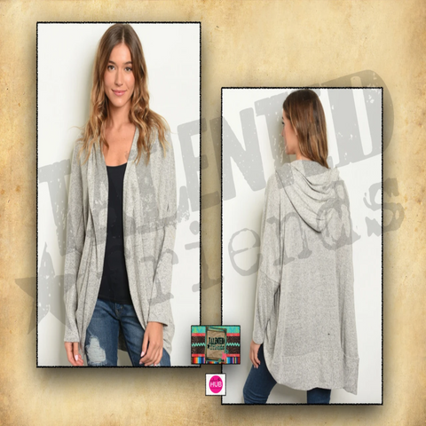 Miss Light Grey Hood Cardigan