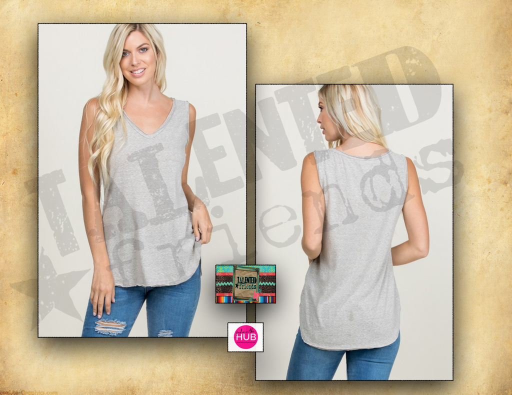 V-Neck Sleeveless Solid Top