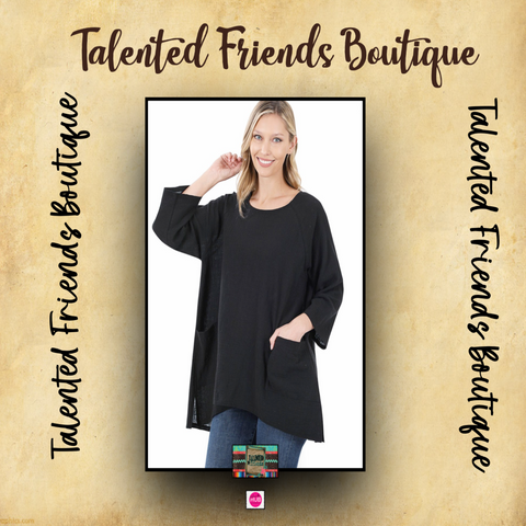 Miss See You There Gauze Tunic - Black