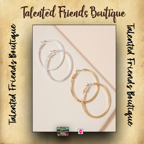 Miss Textured Hoop Earrings