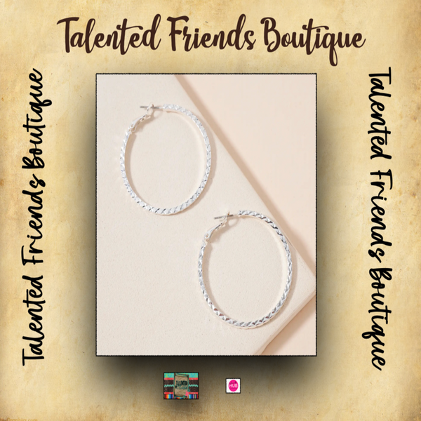 Miss Textured Hoop Earrings