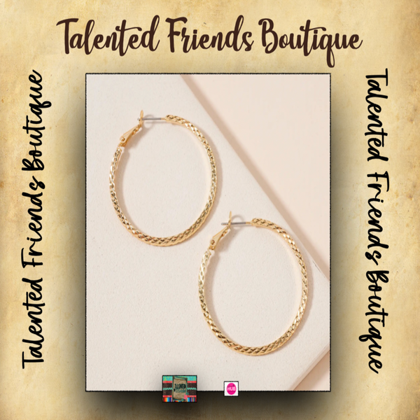 Miss Textured Hoop Earrings